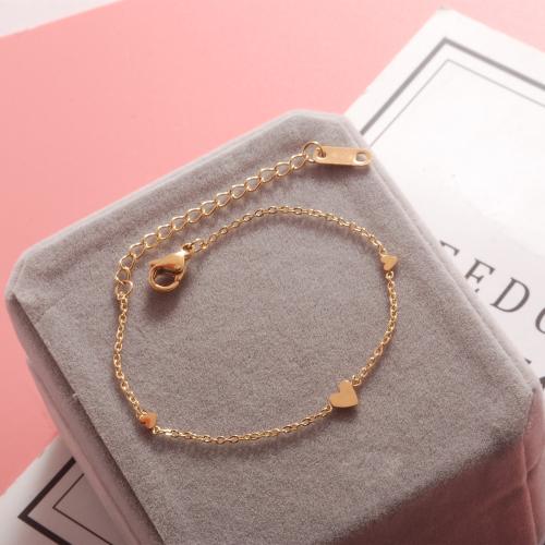 Titanium Steel Bracelet & Bangle, with 5cm extender chain, gold color plated, fashion jewelry, gold, Length:16 cm, Sold By PC