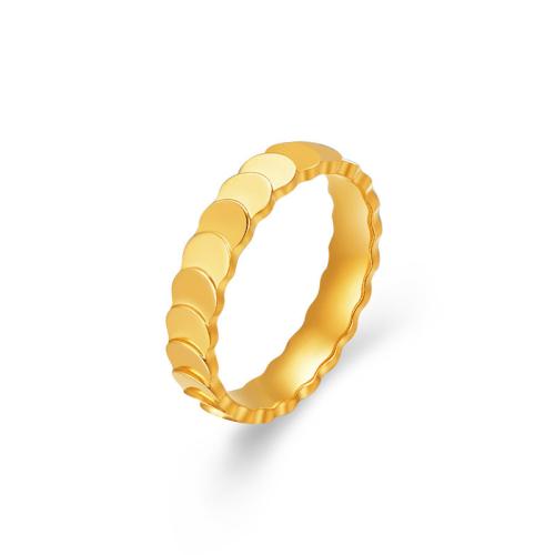 Anillo de dedo de Titantium Acero, Partículas de acero, chapado en color dorado, Joyería & diverso tamaño para la opción, dorado, Vendido por UD