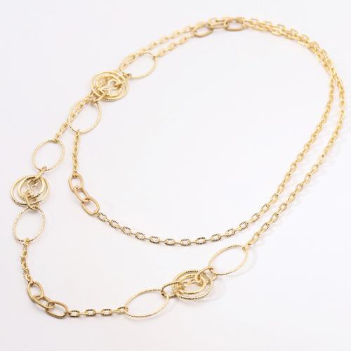 Tibetan Style Sweater Chain Necklace, plated, for woman, gold, Length:Approx 102.5 cm, Sold By PC