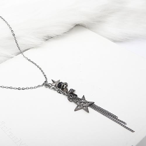 Zinc Alloy Sweater Chain Necklace with Glass plated micro pave cubic zirconia & for woman Length Approx 79.5 cm Sold By PC