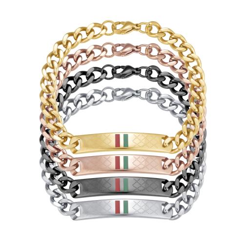 Stainless Steel Jewelry Bracelet, 304 Stainless Steel, plated, Unisex, more colors for choice, Length:Approx 16 cm, Sold By PC