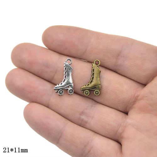 Pendentifs de chaussures en alliage de zinc, Placage, DIY, plus de couleurs à choisir, 21x11mm, 100PC/sac, Vendu par sac