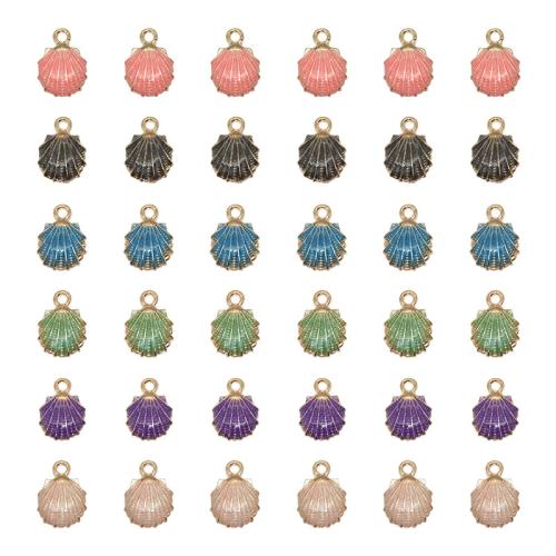 Tibetan Style émail Pendants, alliage de zinc, coquille, Placage de couleur d'or, DIY, plus de couleurs à choisir, 19x13mm, 100PC/sac, Vendu par sac