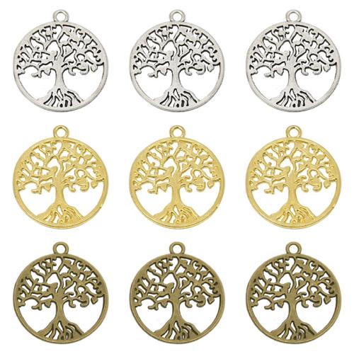 Pendentifs en alliage de zinc, arbre, Placage, DIY, plus de couleurs à choisir, 29x25mm, 100PC/sac, Vendu par sac