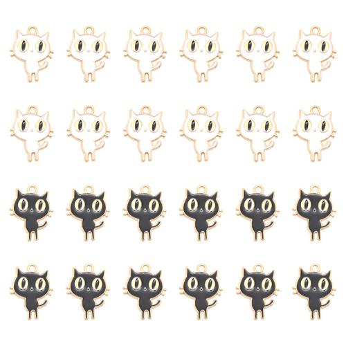 Zinc Alloy Animal Pendants Cat gold color plated DIY Sold By Bag