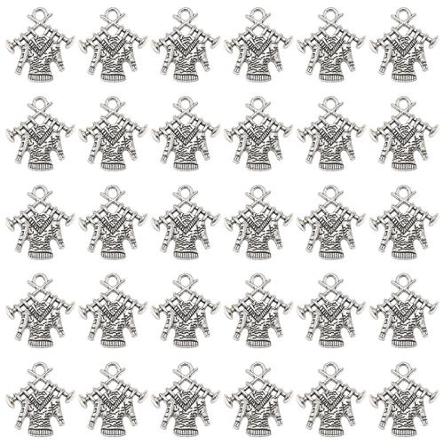 Zink-Aluminium-Anhänger, Zinklegierung, Bekleidung, antik silberfarben plattiert, DIY, 19x17mm, 100PCs/Tasche, verkauft von Tasche