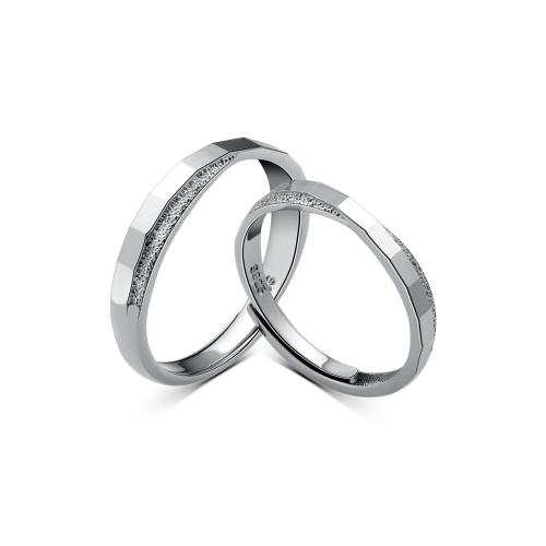 925 Sterling Silver Couple Ring, platinum plated, different styles for choice & for couple & frosted, Sold By PC