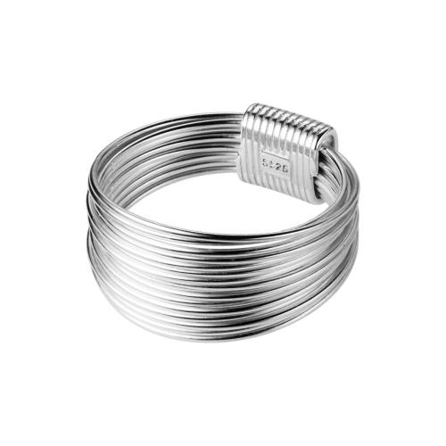 925er Sterling Silber Fingerring, mehrschichtig & verschiedene Größen vorhanden & für Frau, Silberfarbe, Größe:6-8, verkauft von PC