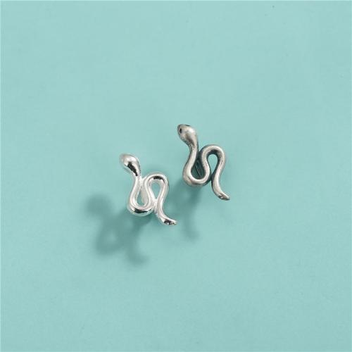 Spacer Perlen Schmuck, 925er Sterling Silber, Schlange, DIY, keine, 6.40x13mm, Bohrung:ca. 2.2mm, verkauft von PC