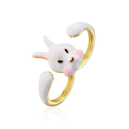 Brass Finger Ring, fashion jewelry & for woman & enamel, Inner Diameter:Approx 18mm, Sold By PC