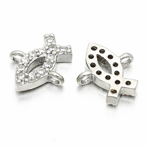 Conector de Micro Pavé de Zirconía Cúbica en Latón, metal, Bricolaje & micro arcilla de zirconia cúbica, más colores para la opción, 7x8mm, Vendido por UD