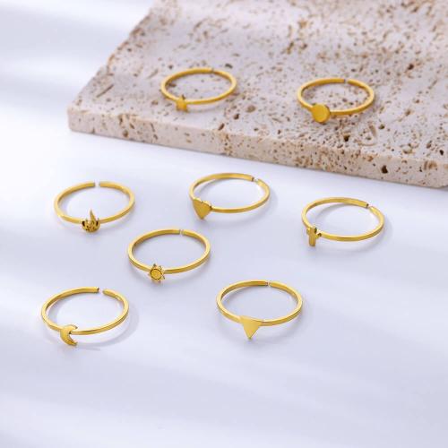 Edelstahl Ringe, 304 Edelstahl, Modeschmuck & verschiedene Stile für Wahl & für Frau, goldfarben, diameter 17mm, verkauft von PC