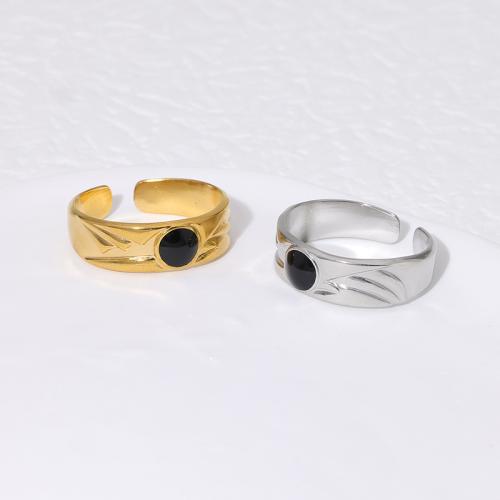 Enamel Stainless Steel Finger Ring, 304 Stainless Steel, fashion jewelry & for woman, more colors for choice, Sold By PC