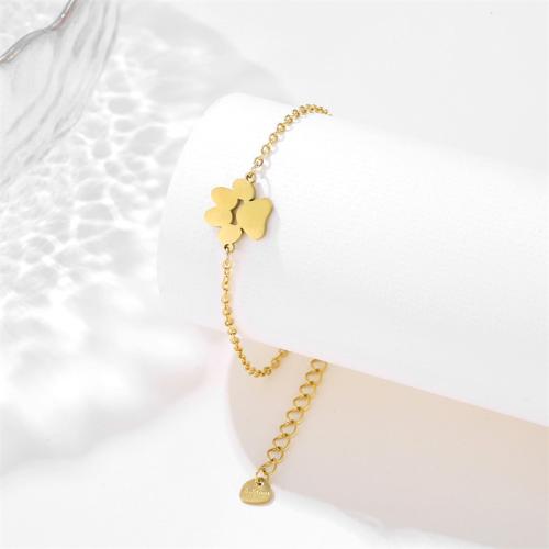 Stainless Steel Jewelry Bracelet, 304 Stainless Steel, with 5cm extender chain, Claw, Vacuum Ion Plating, fashion jewelry & for woman, more colors for choice, 17.30x10.68mm, Length:Approx 17 cm, Sold By PC