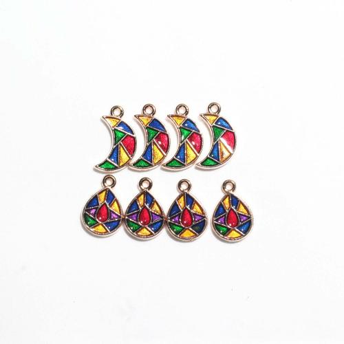 Tibetan Style Enamel Pendants, gold color plated, DIY & different styles for choice, more colors for choice, 100PCs/Bag, Sold By Bag