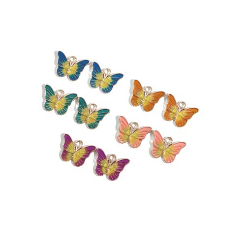 Tibetan Style Enamel Pendants, Butterfly, gold color plated, DIY, more colors for choice, 100PCs/Bag, Sold By Bag