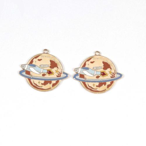 Zinc Alloy Enamel Pendants gold color plated DIY Sold By Bag