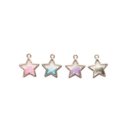 Tibetan Style Enamel Pendants, Star, gold color plated, DIY, more colors for choice, 100PCs/Bag, Sold By Bag