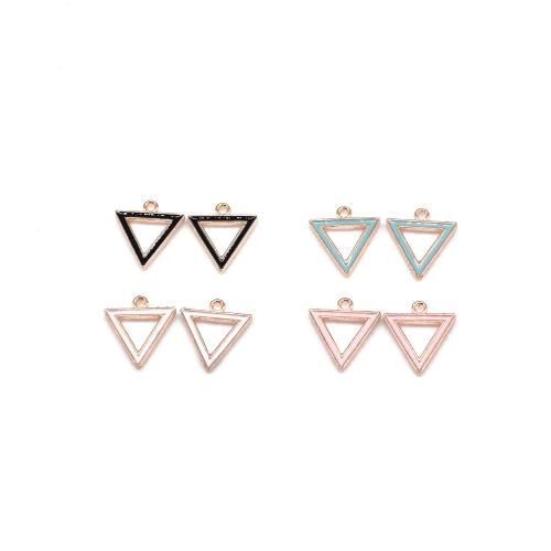 Zinc Alloy Enamel Pendants Triangle gold color plated DIY Sold By Bag