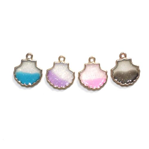 Zinc Alloy émail Pendants, alliage de zinc, coquille, Placage de couleur d'or, DIY, plus de couleurs à choisir, 100PC/sac, Vendu par sac