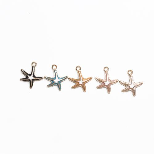 Tibetan Style Enamel Pendants, Starfish, gold color plated, DIY, more colors for choice, 100PCs/Bag, Sold By Bag