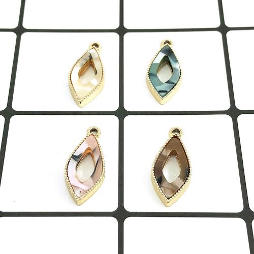 Zinc Alloy émail Pendants, alliage de zinc, Losange, Placage de couleur d'or, DIY, plus de couleurs à choisir, 26x11mm, 100PC/sac, Vendu par sac