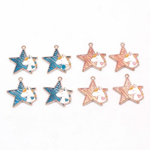 Tibetan Style Enamel Pendants, Star, gold color plated, DIY, more colors for choice, 100PCs/Bag, Sold By Bag