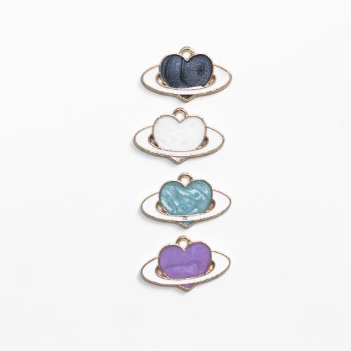 Tibetan Style Enamel Pendants, Heart, gold color plated, DIY, more colors for choice, 100PCs/Bag, Sold By Bag