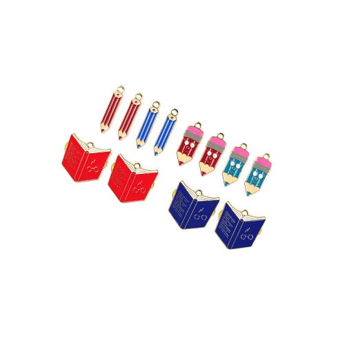 Tibetan Style Enamel Pendants, gold color plated, DIY & different styles for choice, more colors for choice, 100PCs/Bag, Sold By Bag