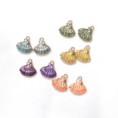 Tibetan Style Enamel Pendants, Shell, gold color plated, DIY, more colors for choice, 100PCs/Bag, Sold By Bag