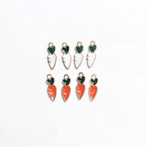 Zinc Alloy Enamel Pendants Carrot gold color plated DIY Sold By Bag