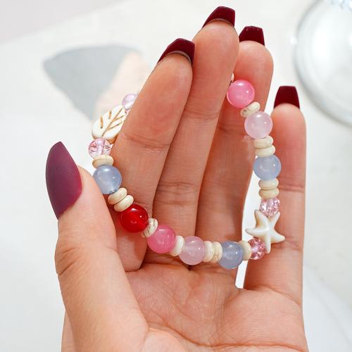 Bracelet de perles de verre, avec chalumeau, bijoux de mode, multicolore, Vendu par PC