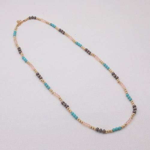 Tibetan Style Sweater Chain Necklace, with Glass Beads & Copper Coated Plastic & Acrylic, with 5CM extender chain, plated, for woman, multi-colored, Length:Approx 84 cm, Sold By PC