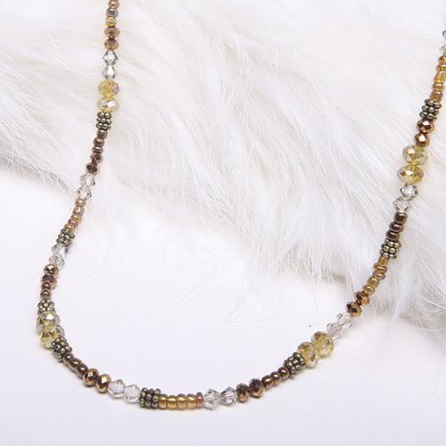 Zinc Alloy Jewelry Necklace with Glass plated for woman Length Approx 66 cm Sold By PC