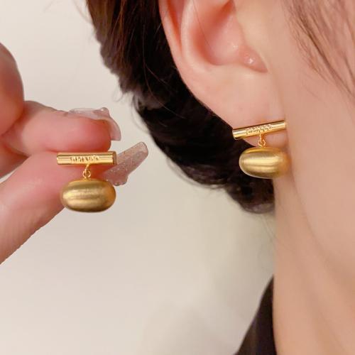 Brass Stud Earring, real gold plated, for woman, gold, 12x11mm, Sold By Pair