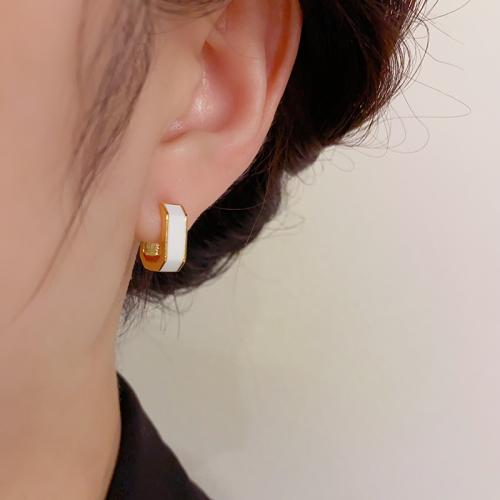 Laiton Leverback boucle d'oreille, Plaqué d'or, pour femme & émail, plus de couleurs à choisir, 24x5mm, Vendu par paire