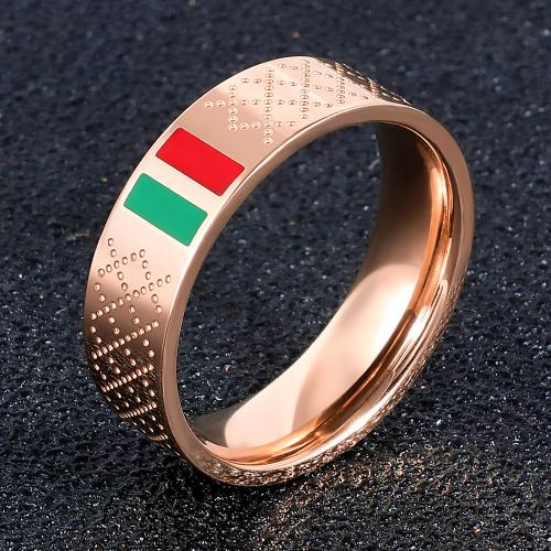 Stainless Steel Finger Ring, 304 Stainless Steel, plated, Unisex & different size for choice & epoxy gel, more colors for choice, Sold By PC