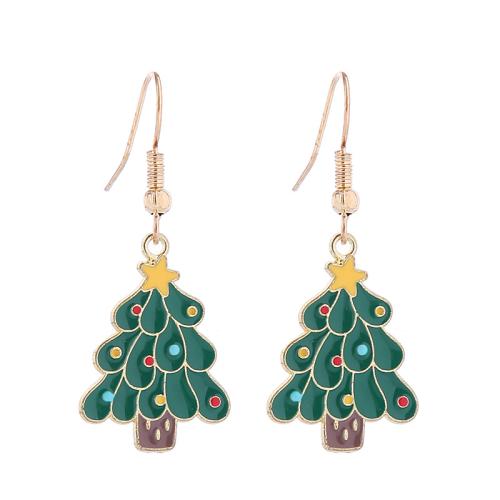 Zinc Alloy Drop Earrings plated Christmas Design & for woman & enamel Sold By Pair