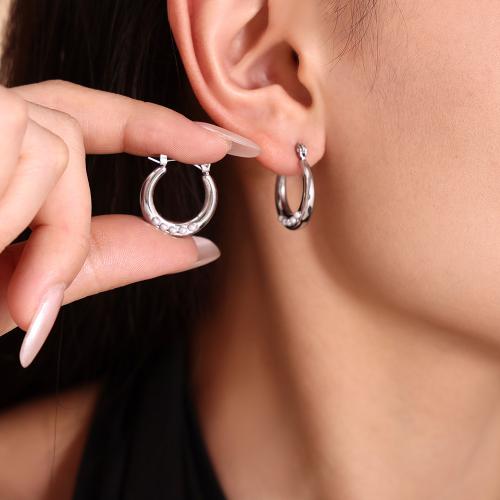 Stainless Steel Lever Terug Earring, 304 roestvrij staal, met Plastic Pearl, voor vrouw, meer kleuren voor de keuze, Verkocht door pair