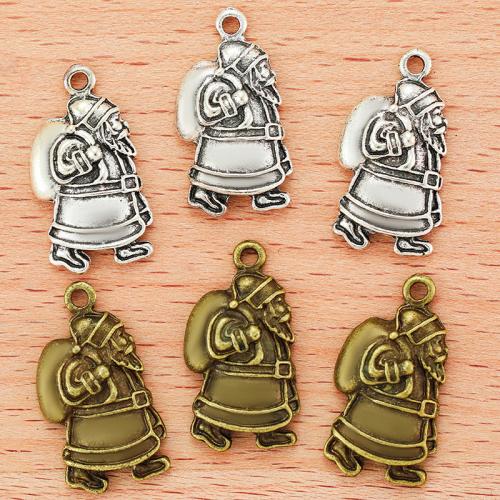 Tibetan Style Christmas Pendants, Santa Claus, plated, DIY, more colors for choice, 24x13mm, 100PCs/Bag, Sold By Bag