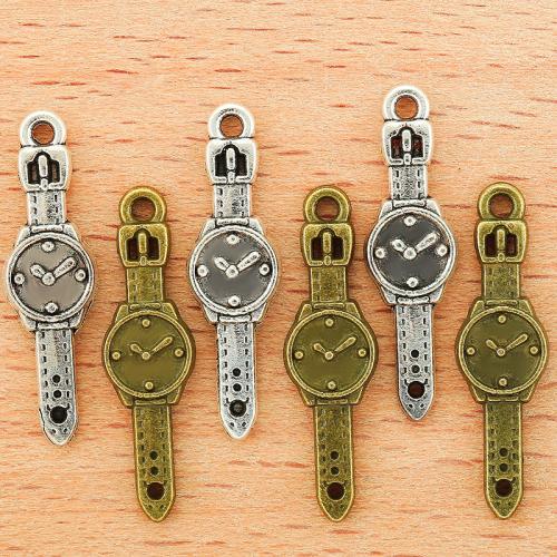 Pendentifs en alliage de zinc, montre, Placage, DIY, plus de couleurs à choisir, 24x7mm, 100PC/sac, Vendu par sac