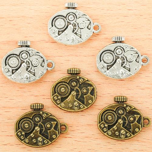 Zinc Alloy Pendler, Watch, forgyldt, du kan DIY, flere farver til valg, 21x17mm, 100pc'er/Bag, Solgt af Bag