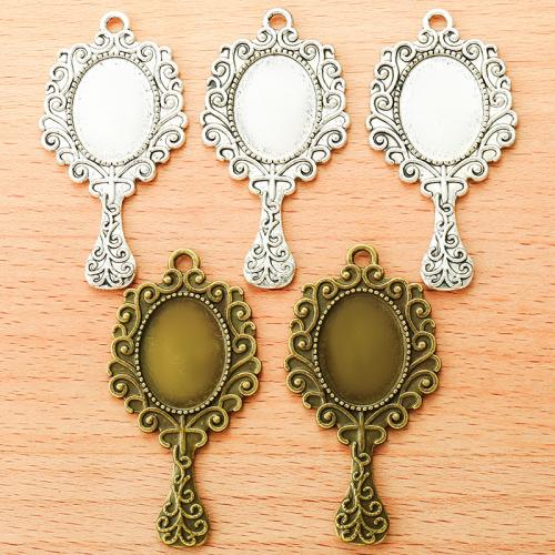 Tibetan Style Pendants, Mirror, plated, DIY, more colors for choice, 56x29mm, 100PCs/Bag, Sold By Bag