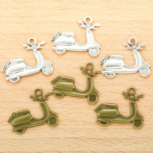 Vehicle Shaped Tibetan Style Pendants, Motorcycle, plated, DIY, more colors for choice, 31x25mm, 100PCs/Bag, Sold By Bag