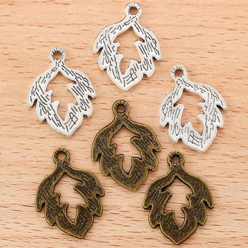 Tibetan Style Leaf Pendants, plated, DIY, more colors for choice, 24x18mm, 100PCs/Bag, Sold By Bag