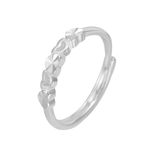 Plata de ley 925 Anillo de dedo Cuff, Corazón, para mujer & hueco, tamaño:6, Vendido por UD