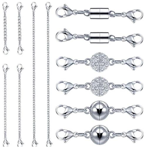 Tibetan Style Magnetic Clasp, 12 pieces & DIY, silver color, Sold By Set