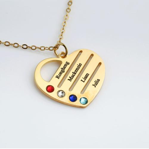 Brass Necklace, Each custom text must be less than 10 letters & fashion jewelry & for woman & with rhinestone, golden, Length:Approx 45 cm, Sold By PC