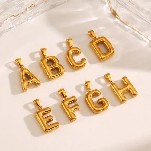 Pendentifs en acier inoxydable Lettre, Acier inoxydable 304, Lettre d’alphabet, bijoux de mode & styles différents pour le choix & pour femme, doré, Vendu par PC