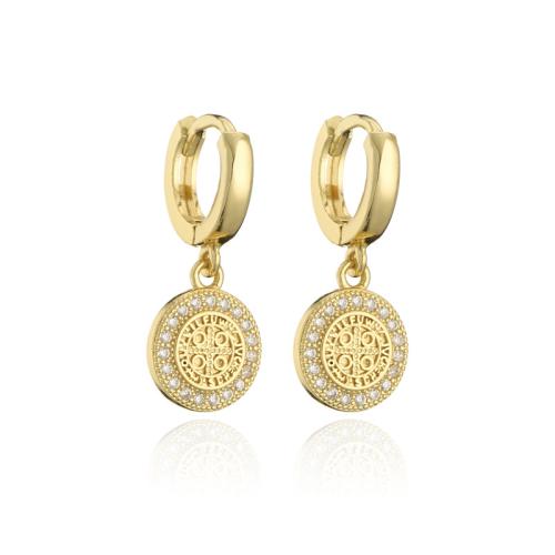 Boucles d'oreilles en laiton zircon cubique pavent, bijoux de mode & pavé de micro zircon & pour femme, 12x29mm, Vendu par paire